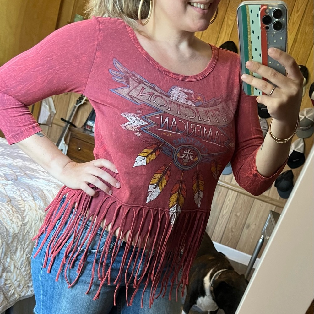 AFFLICTION Fringe Top
